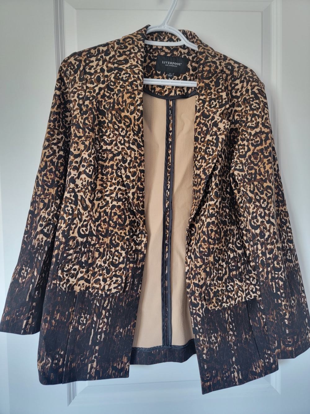 Liverpool Leopard-Print Blazer in Tan and Black
